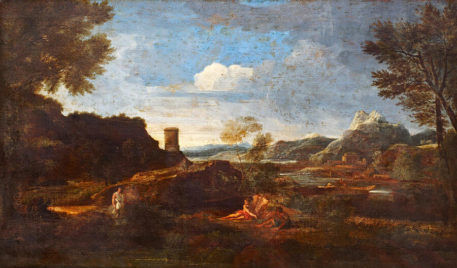 Landscape, from circa 1648-1651 Painting by Nicolas Poussin