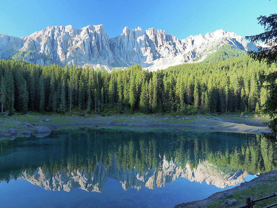 Landscape of Lake Carezza and Dolomites,Latemar Southtyrol Italy ...