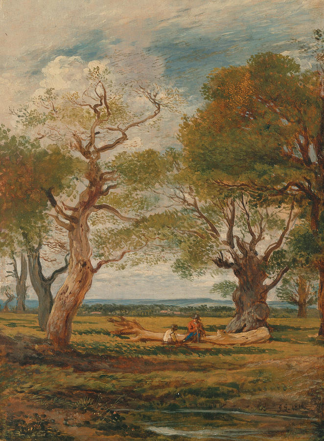 Landscape with Figures Painting by John Linnell