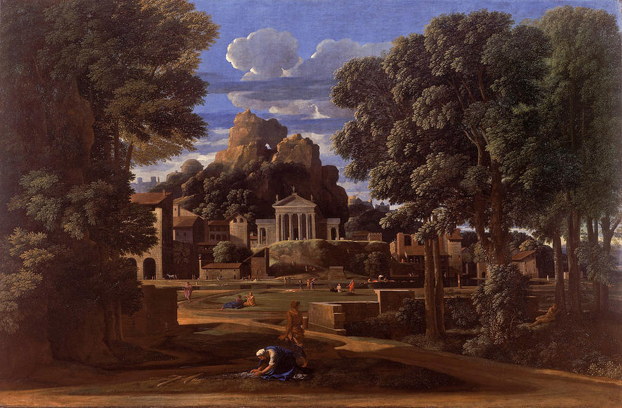 Landscape with the Ashes of Phocion #1 Painting by Nicolas Poussin