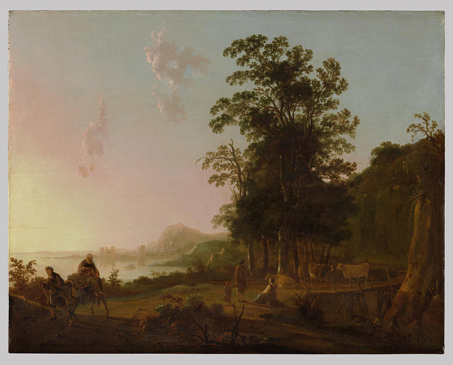 Landscape with the Flight into Egypt Painting by MotionAge Designs