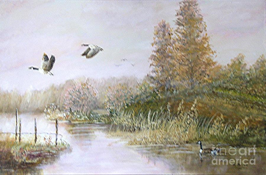 Wildlife Painting - Landscape with wild life #1 by Nicholas Minniti