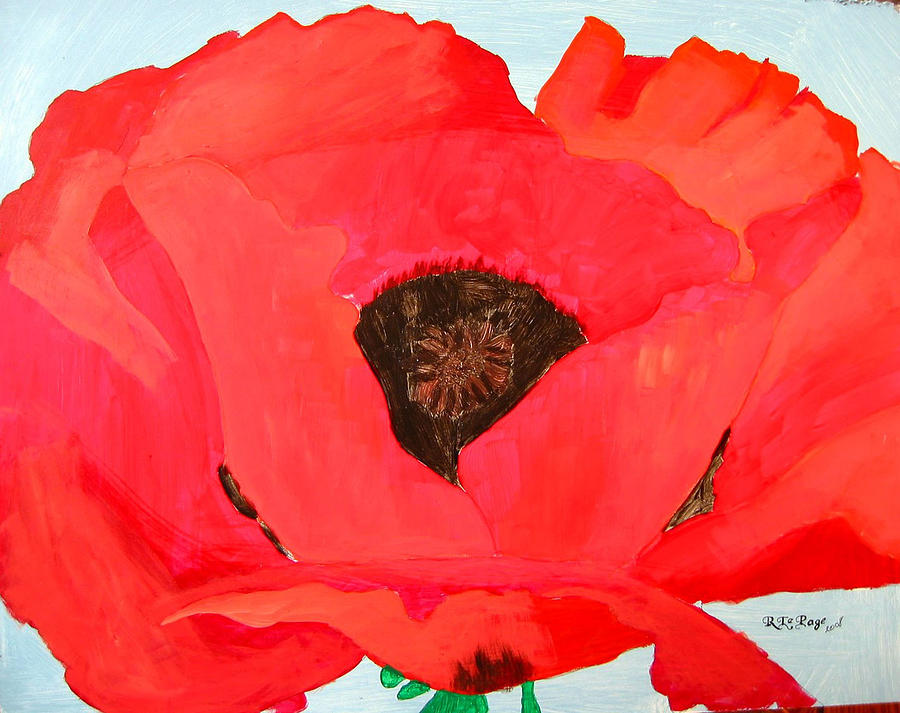Large Poppy #1 Painting by Richard Le Page