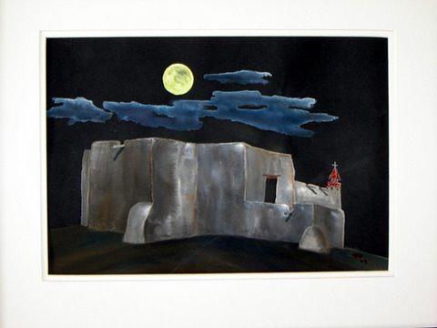 New Mexico Church Painting - Las Trampas Church  #1 by Abad Sandoval