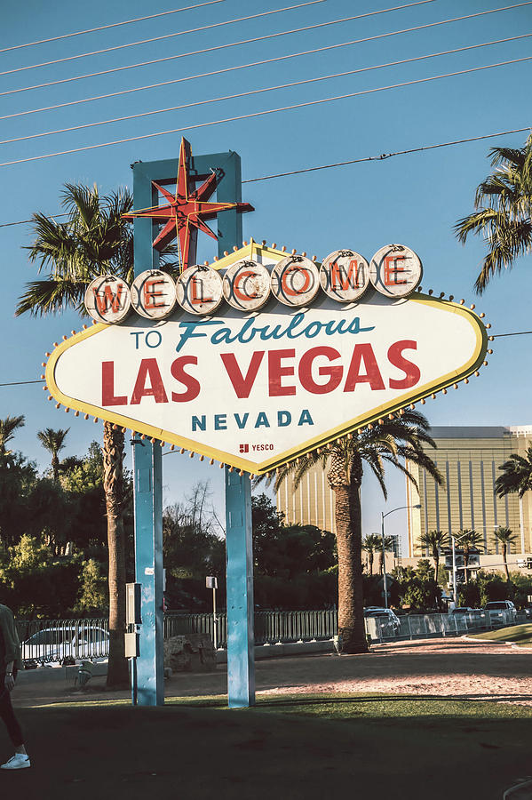 Las Vegas welcome Sign with Vegas Strip in background Photograph by Alex  Grichenko - Pixels