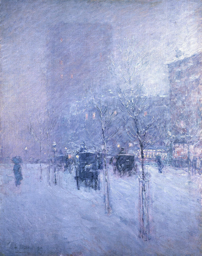 Hassam Painting - Late Afternoon, New York, Winter #1 by Childe Hassam