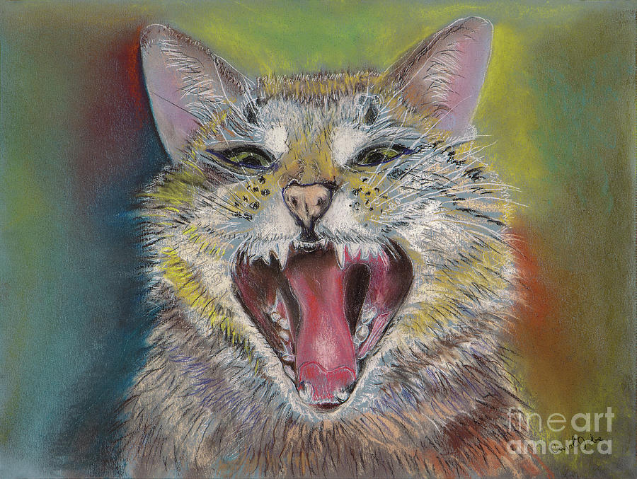Cat Painting - Laughing Cat Dont Count on It #1 by Carol Jobe