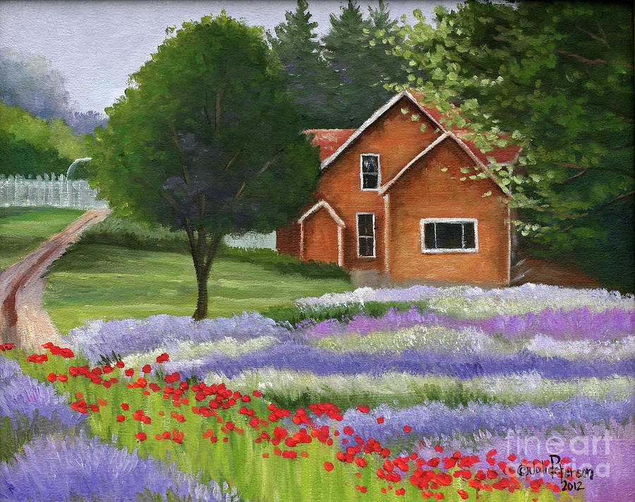 Lavender Cottage #2 Painting by Julie Peterson