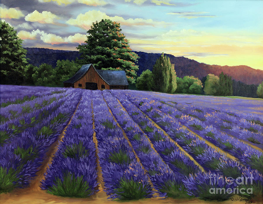 Lavender Farm #1 Painting by Julie Peterson