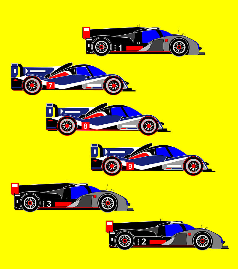 Le Mans 2011 top 6 cars Digital Art by Asbjorn Lonvig Le Mans 2011 top 6 cars Digital Art by Asbjorn Lonvig