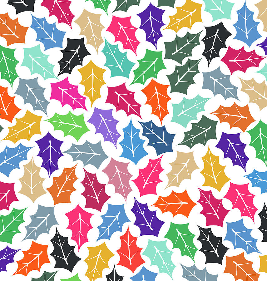 Summer Digital Art - Leaf Pattern  #1 by Amir Faysal