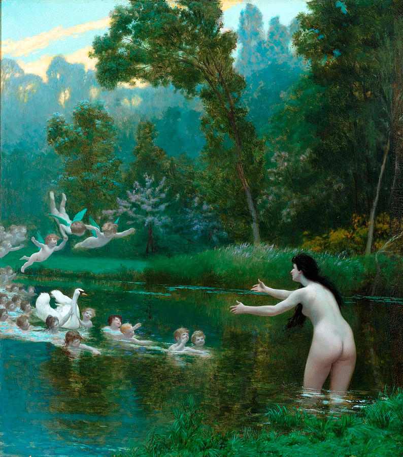 Leda and the Swan #2 Painting by Jean-Leon Gerome