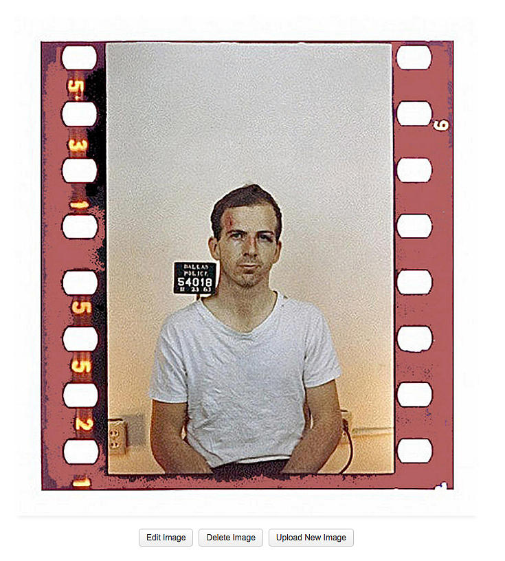 Lee Harvey Oswald in an official mug shot Dallas Police department ...