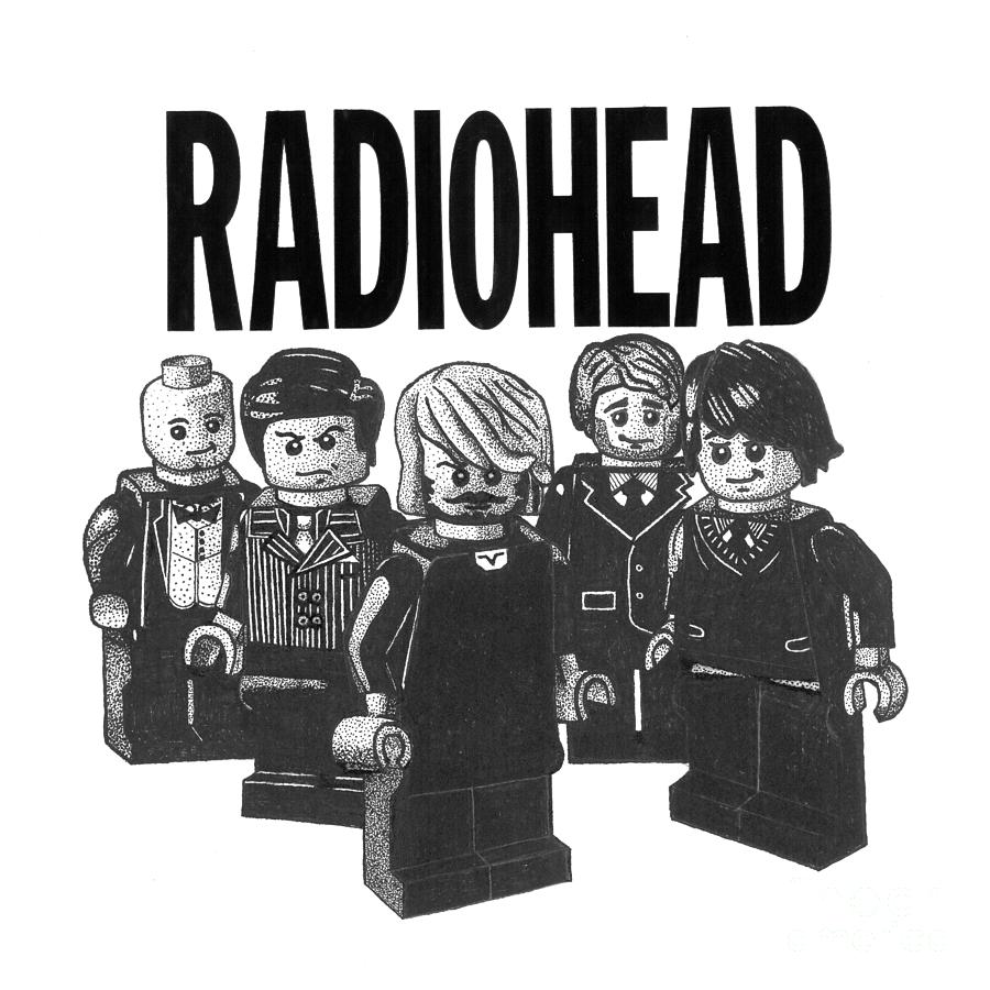 Radiohead Drawing - Lego Radiohead by Mark Richardson