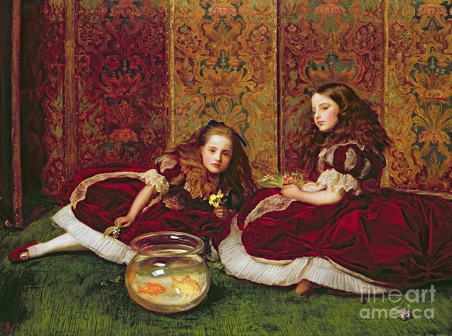 Fish Painting - Leisure Hours by John Everett Millais