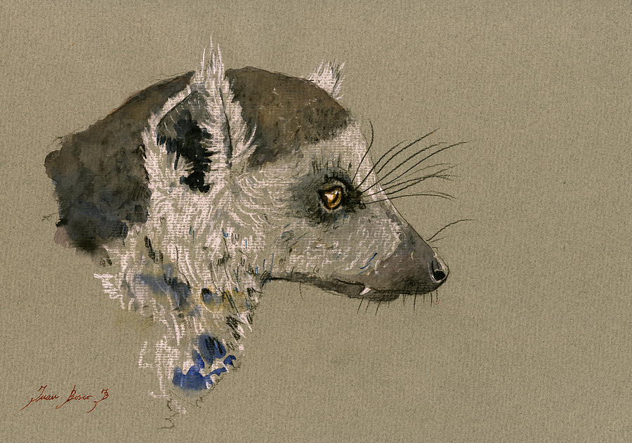 Lemur Painting - Lemur head study #2 by Juan  Bosco