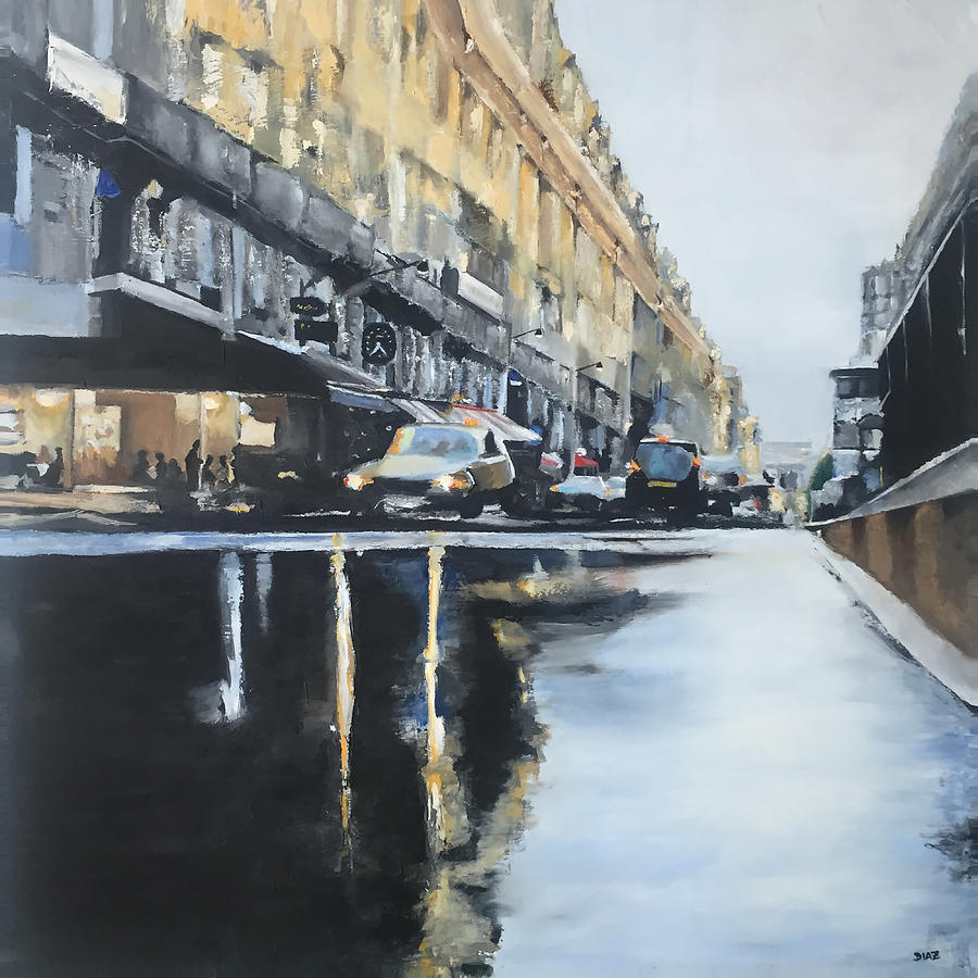 City Street Painting - Life In The City by Carrie Diaz City Street Painting - Life In The City by Carrie Diaz