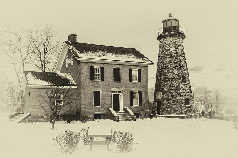 Lighthouse Antiqued Photograph