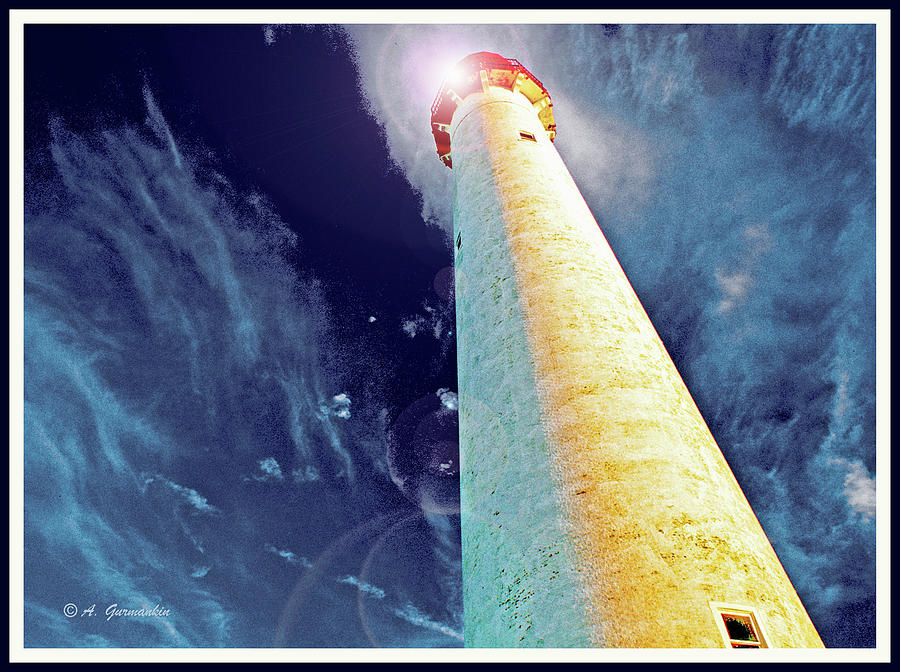 Lighthouse at Dusk Cape May New Jersey #1 Digital Art by A Macarthur Gurmankin