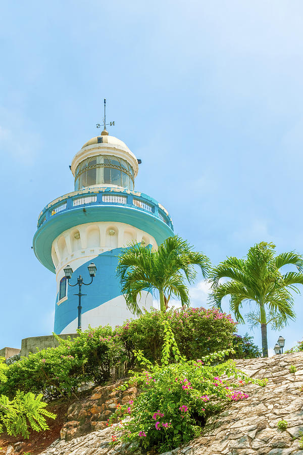 Lighthouse at Santa Ana hill, Guayaquil in Ecuador #1 Photograph by Marek Poplawski