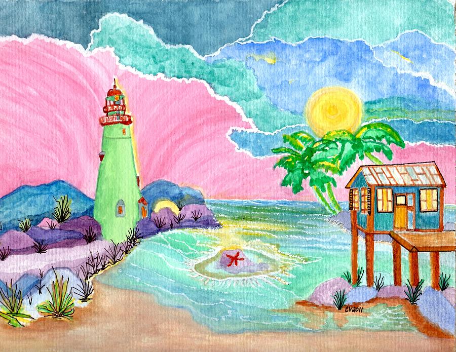 Lighthouse Cove #1 Painting by Connie Valasco