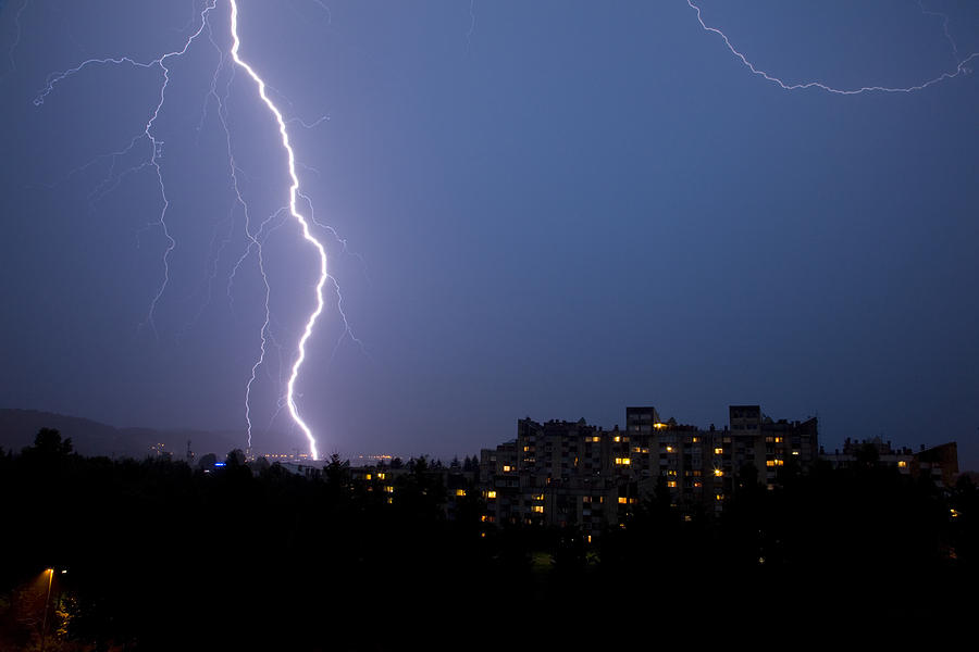 Lightning strike Photograph by Ian Middleton