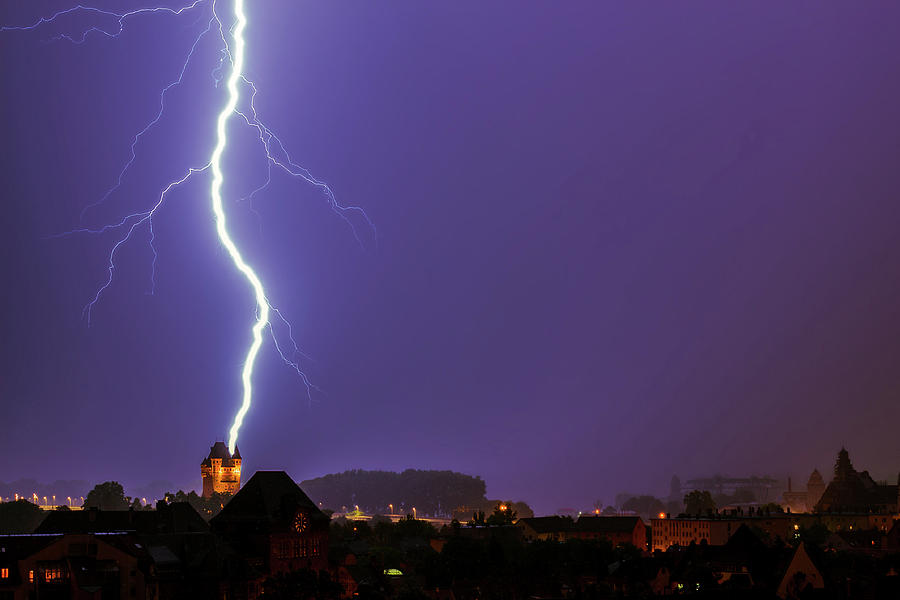 Landscape Photograph - Lightning Strike #1 by Marc Braner