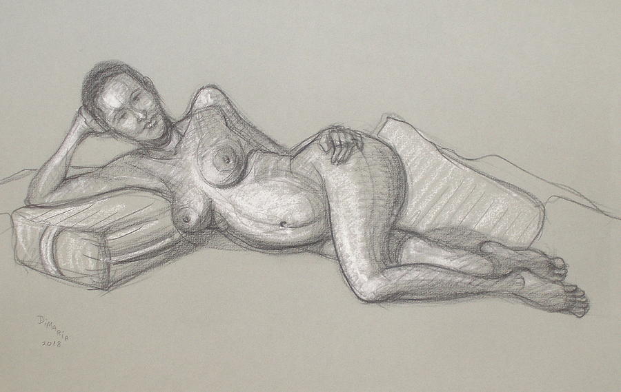 Liliana Reclining 2 #2 Drawing by Donelli  DiMaria