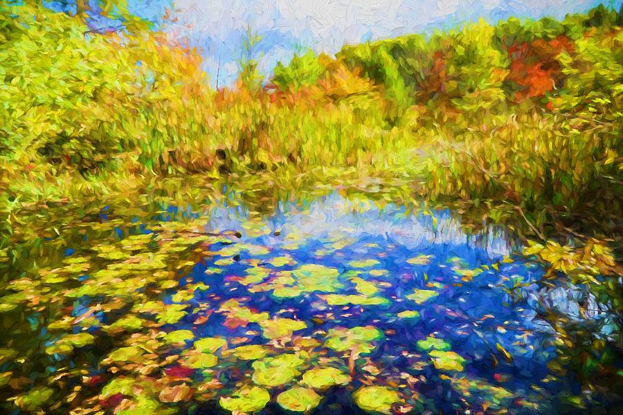Lily Pond Painting by Lilia D
