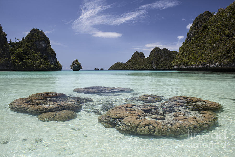 Nature Photograph - Limestone Islands Surround Corals #1 by Ethan Daniels
