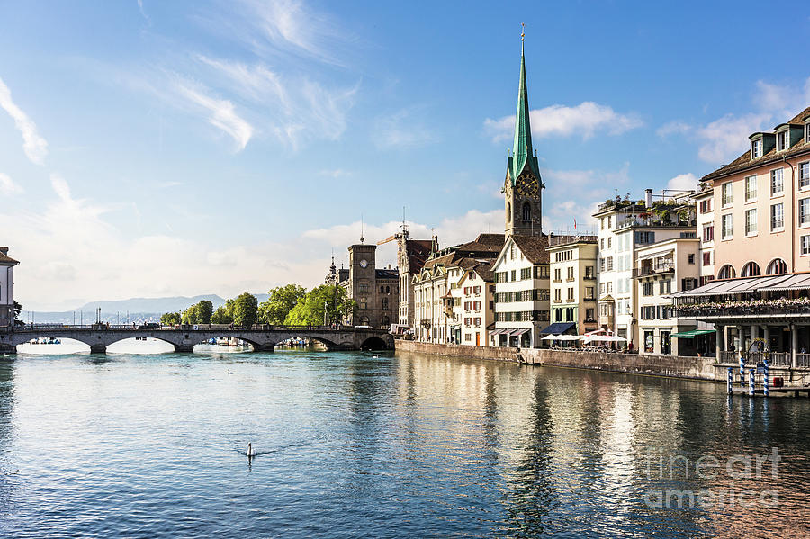 Limmat river in Zurich #1 Photograph by Didier Marti