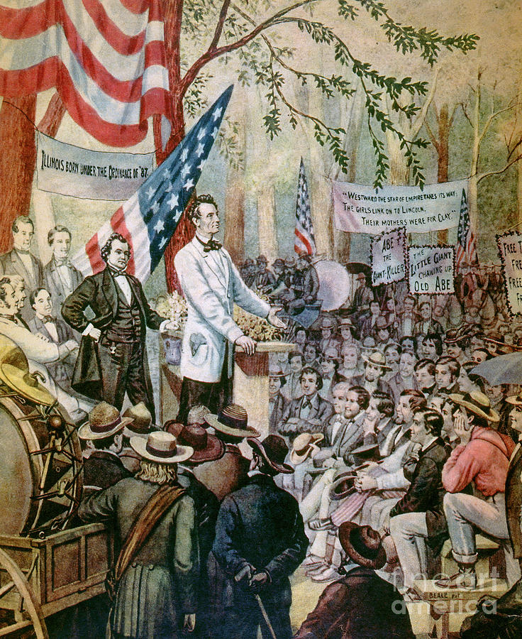 Lincoln-douglas Debate #1 Drawing by Granger