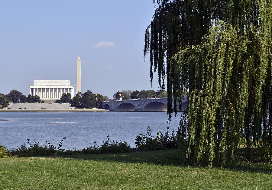 Landmark Photograph - Lincoln Memorial and Washington Monument from the Potomac River #1 by Brendan Reals
