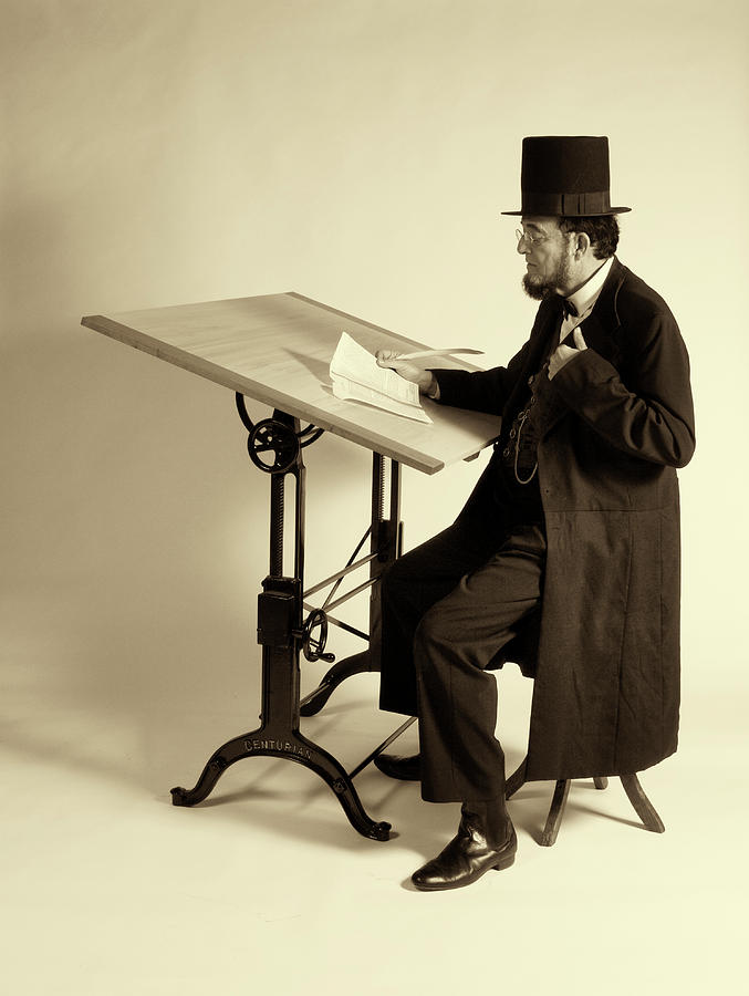 Abraham Lincoln Photograph - Lincoln signs the Emancipation Act #3 by Peter Lee - Photographer