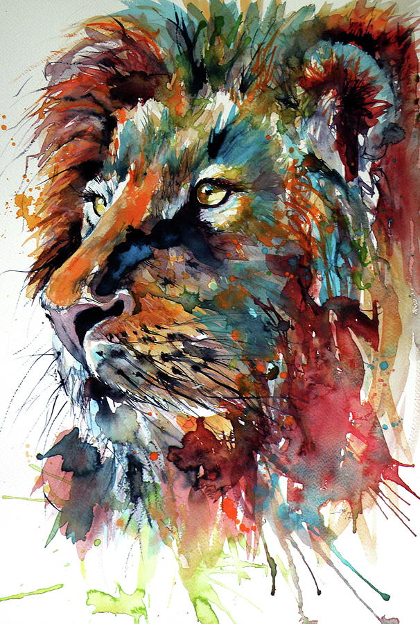 Lion #1 Painting by Kovacs Anna Brigitta