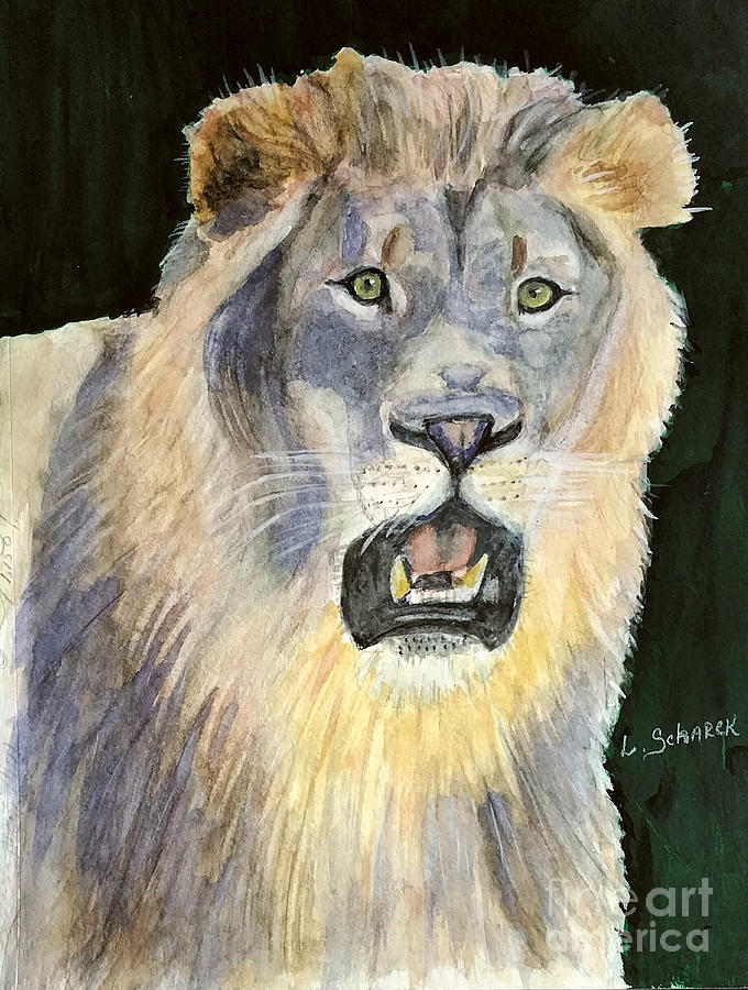 Lion Painting - Lion #2 by Linda Scharck