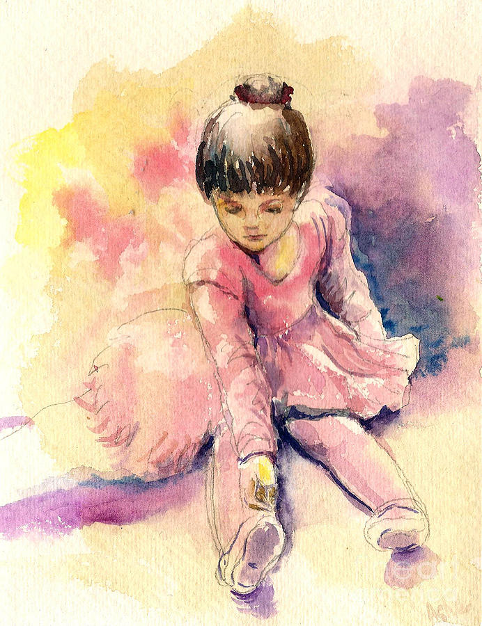 Little Ballerina #1 Painting by Asha Sudhaker Shenoy
