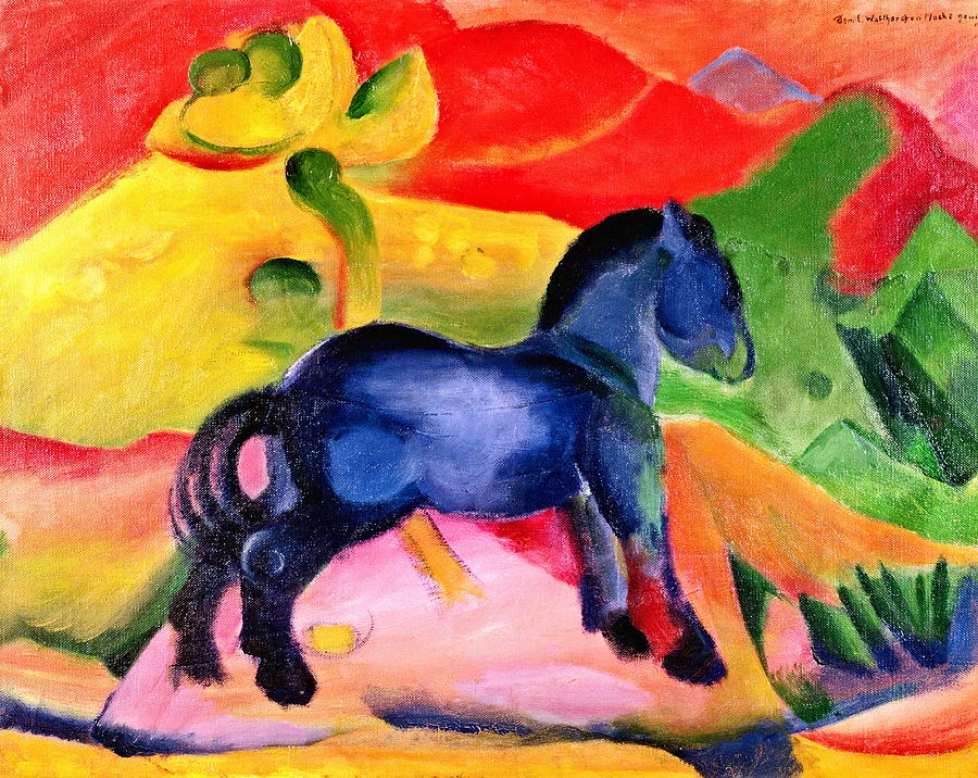 Little Blue Horse #2 Painting by Franz Marc