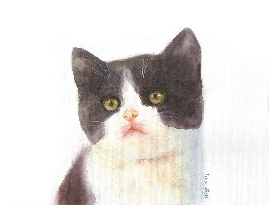 Little Cat #2 Painting by Tina Zhou