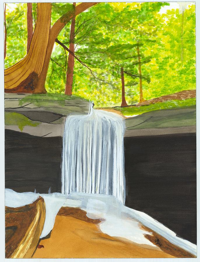 Little Waterfall Painting by David Bartsch