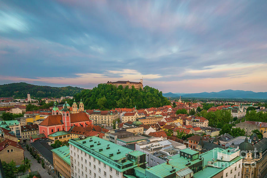 Ljubljana at sunset Photograph by Travel and Destinations - By Mike ...