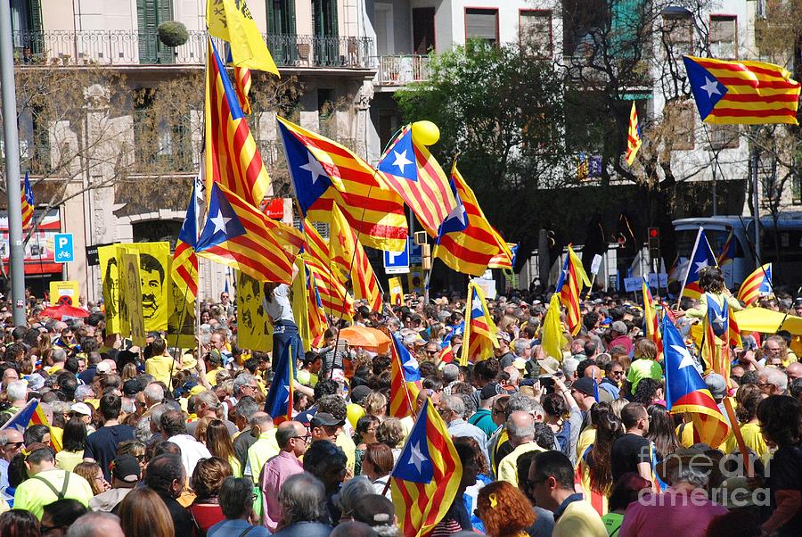 Llibertat Presos Politics protest in Barcelona #1 Photograph by David Fowler