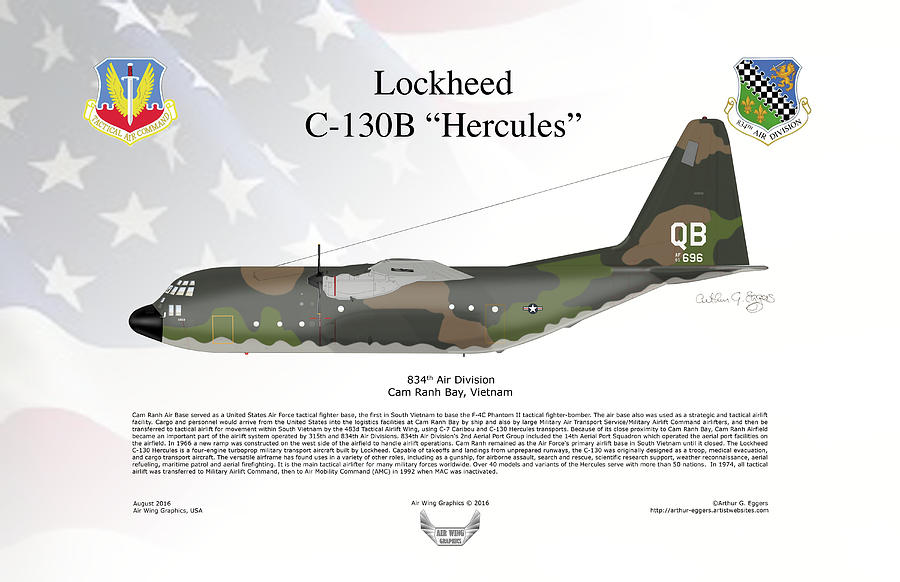 Lockheed C-130B Hercules #1 Digital Art by Arthur Eggers