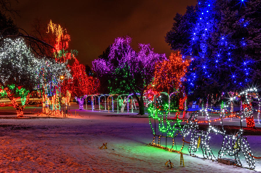 Locomotive Park Christmas Lights Photograph by Brad Stinson