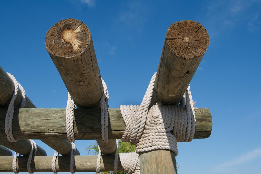 Log Beams Tied with Rope #1 Photograph by Carl Purcell - Fine Art America