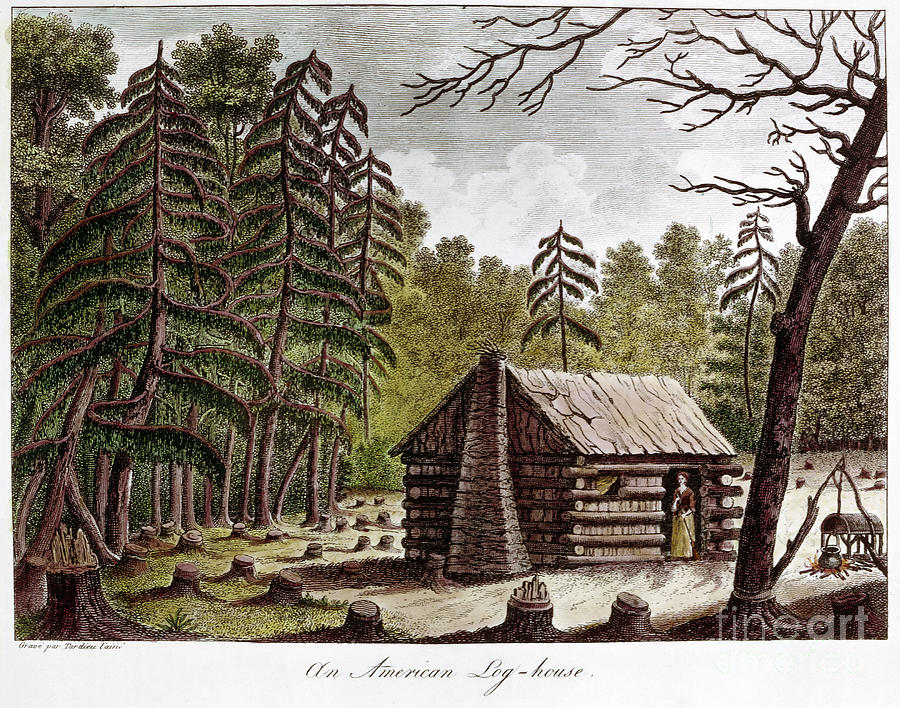 Log Cabin, 1826 #1 Photograph by Granger