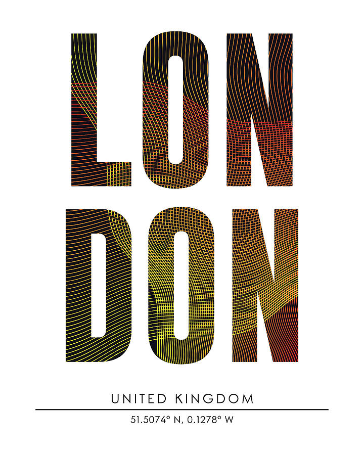 London Mixed Media - London, United Kingdom - City Name Typography - Minimalist City Posters by Studio Grafiikka