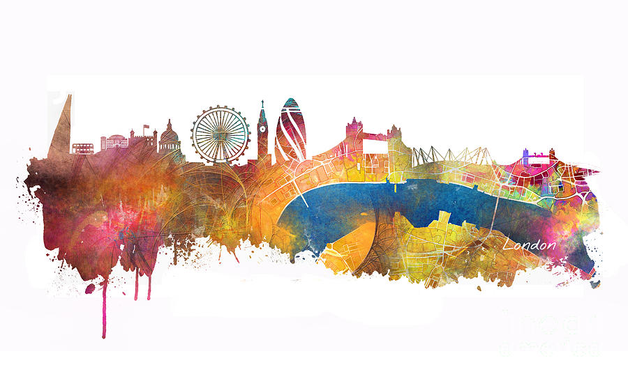 London skyline #1 Digital Art by Justyna Jaszke JBJart