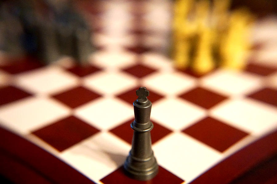 Chess Photograph - Lonely King by William Hall Chess Photograph - Lonely King by William Hall