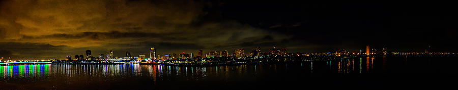 Long Beach Skyline at Night #1 Photograph by Tommy Anderson